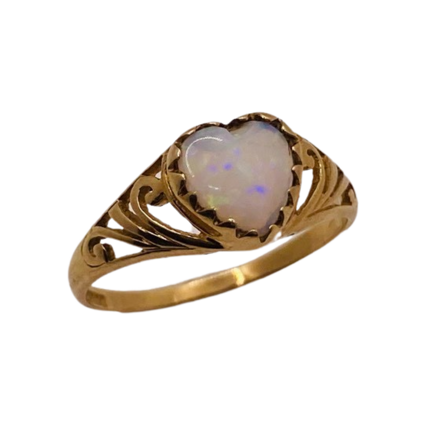 9ct Gold Opal Heart Ring