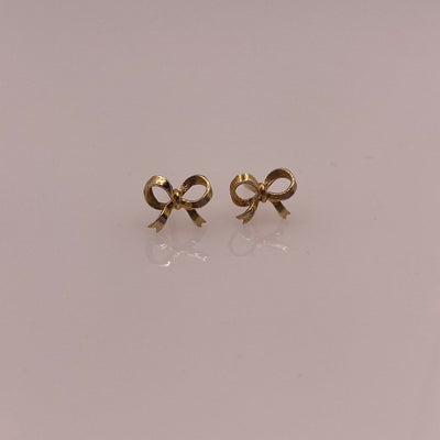 9ct Gold Bow Stud Earrings