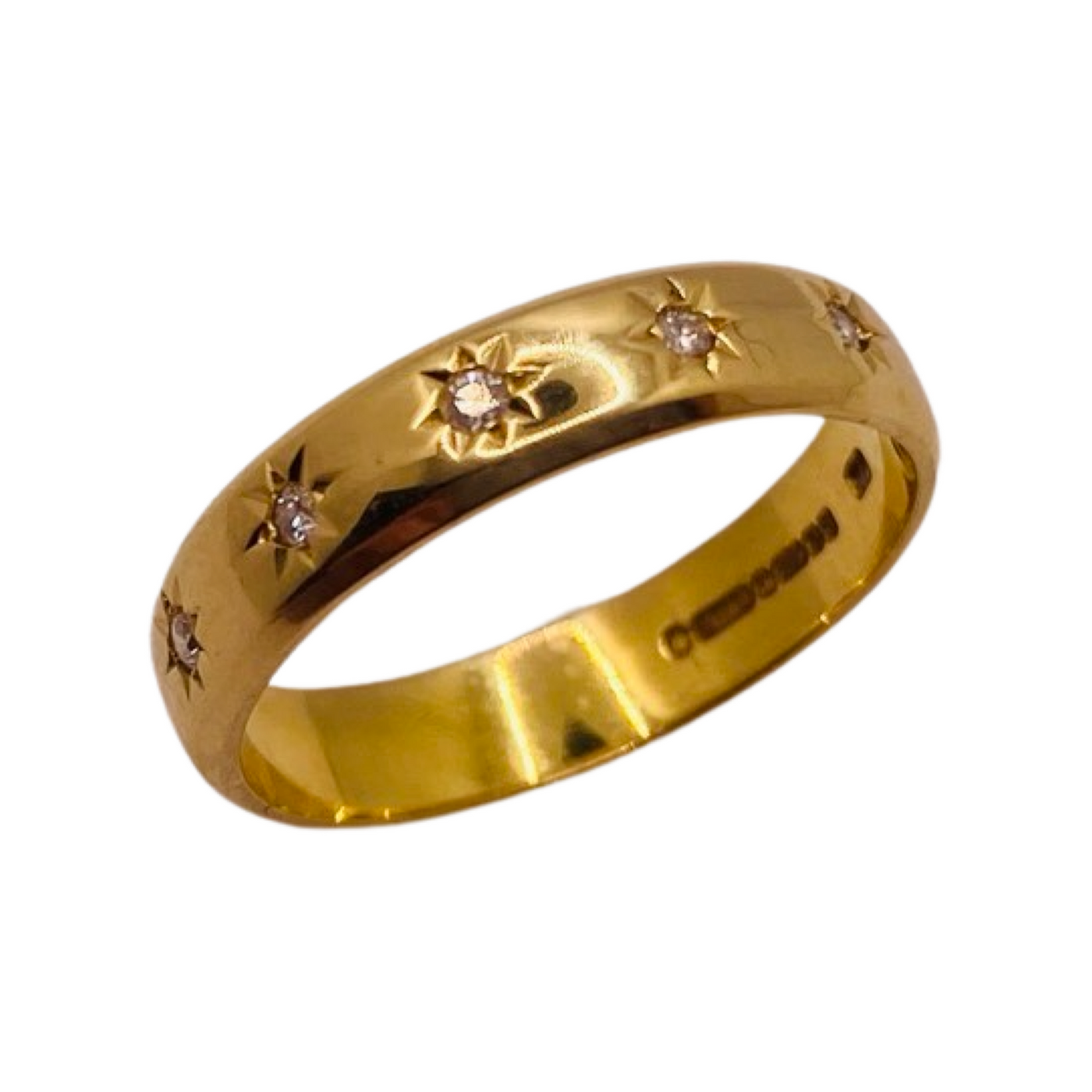 18ct Gold Five Starburst Diamond Ring