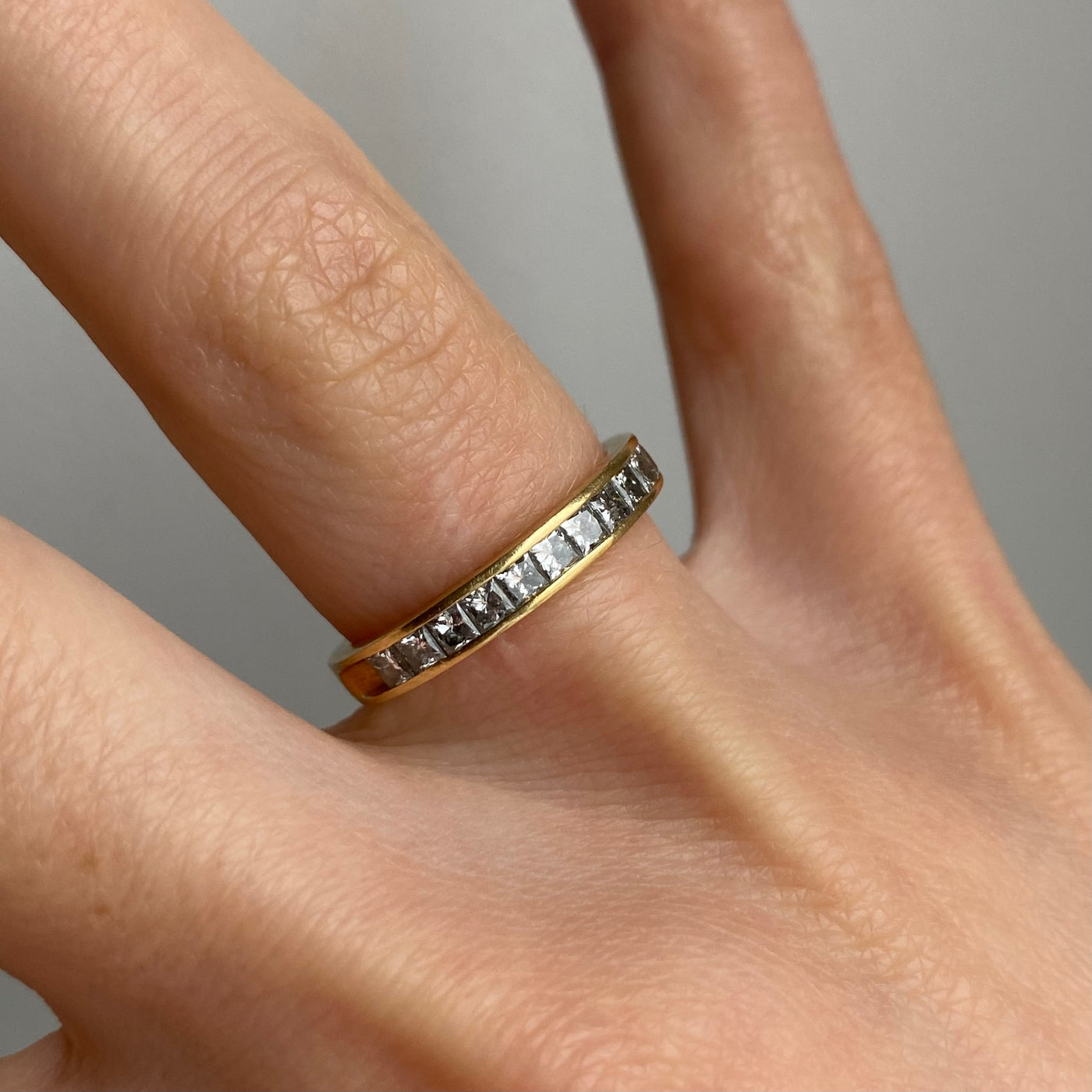 18ct Gold Princess Cut 0.50ct Diamond Half Eternity Ring