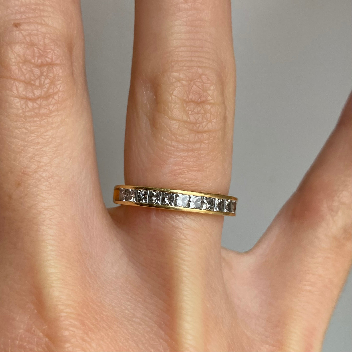 18ct Gold Princess Cut 0.50ct Diamond Half Eternity Ring