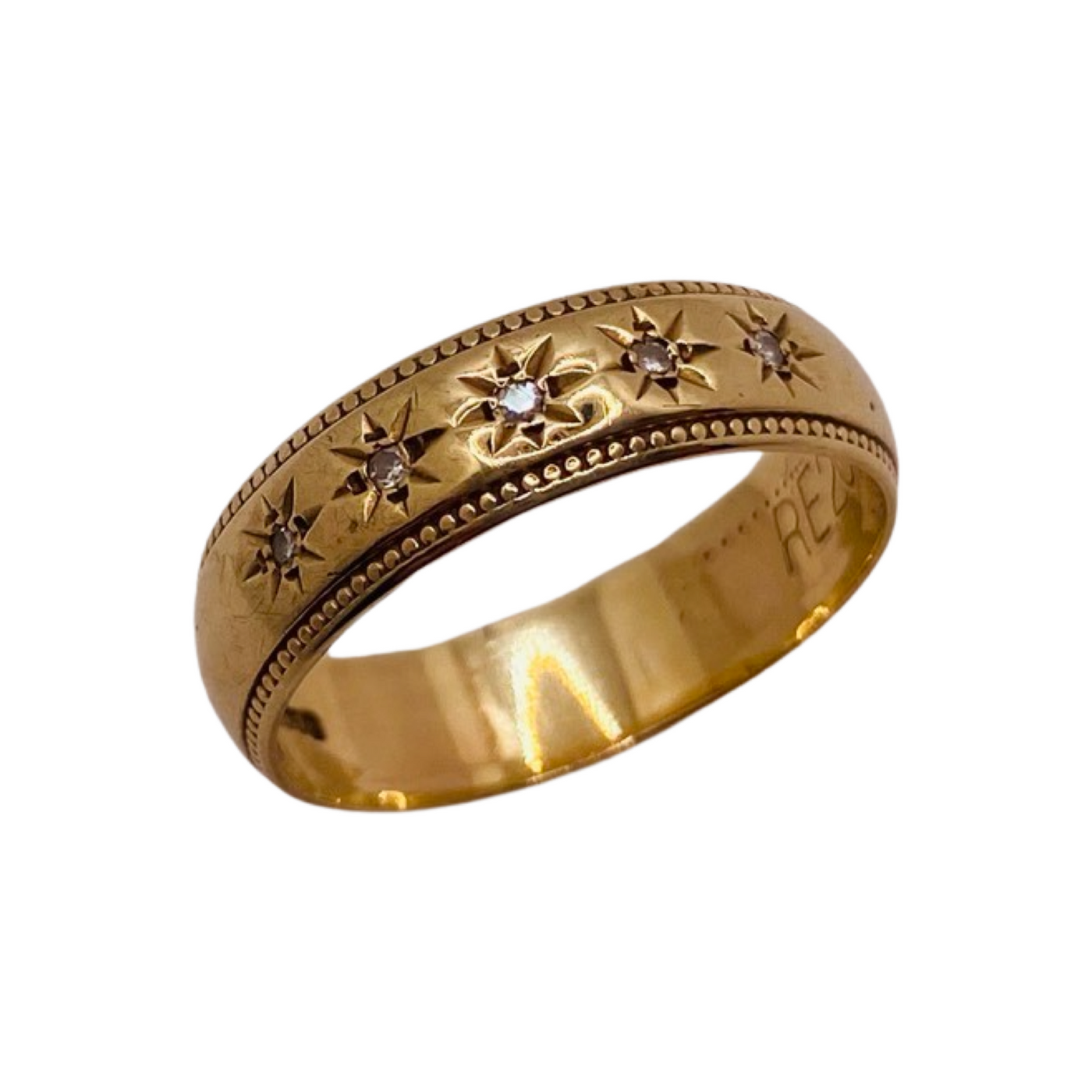 9ct Gold Diamond Starburst Migrain RIng