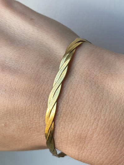 9ct Gold Double Herringbone Twist Bracelet