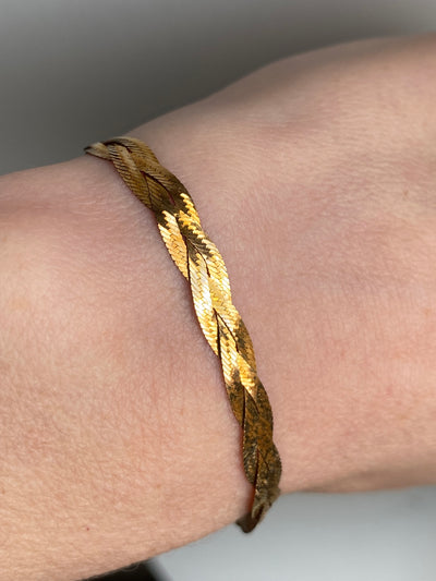 9ct Gold Double Sided Herringbone Bracelet