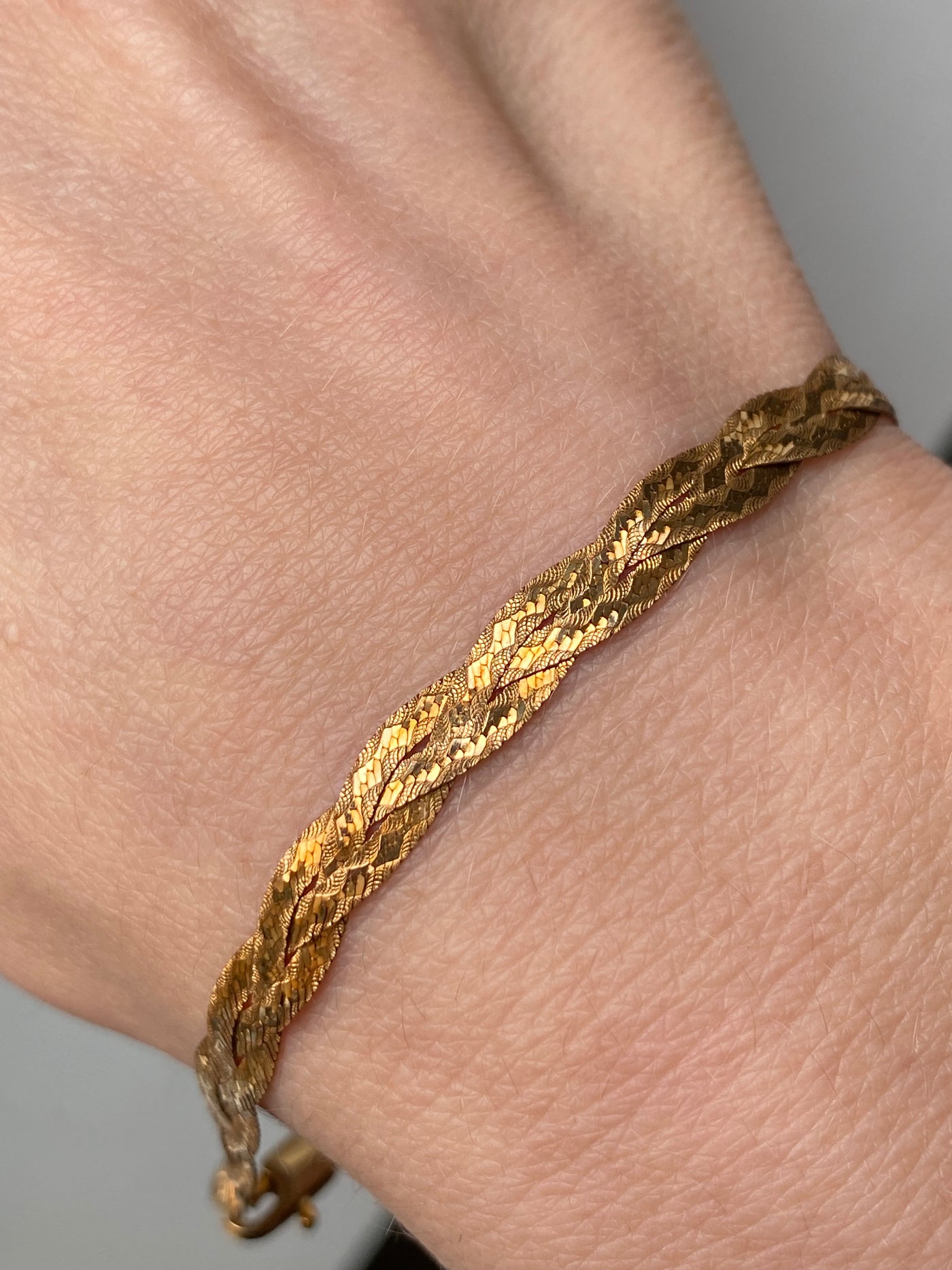 9ct Gold Double Sided Herringbone Bracelet