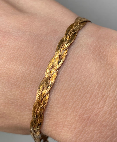 9ct Gold Double Sided Herringbone Bracelet