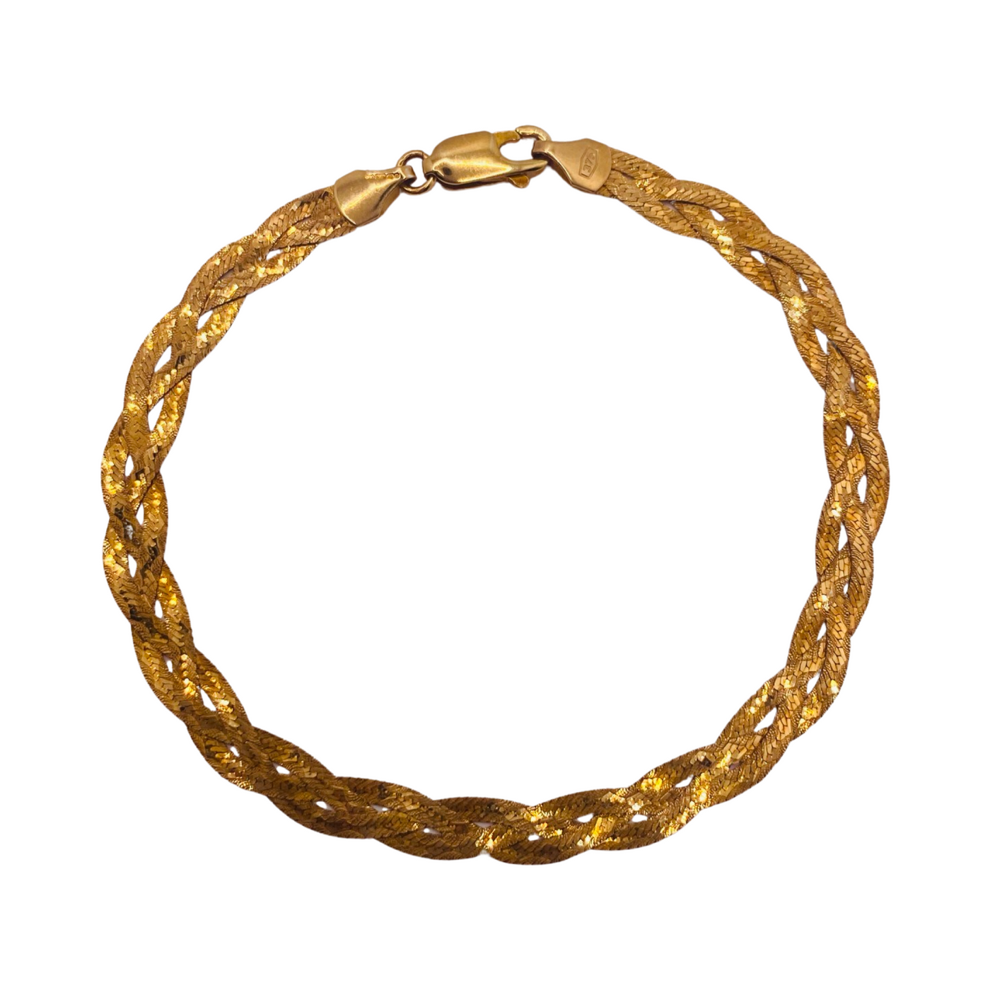 9ct Gold Double Sided Herringbone Bracelet