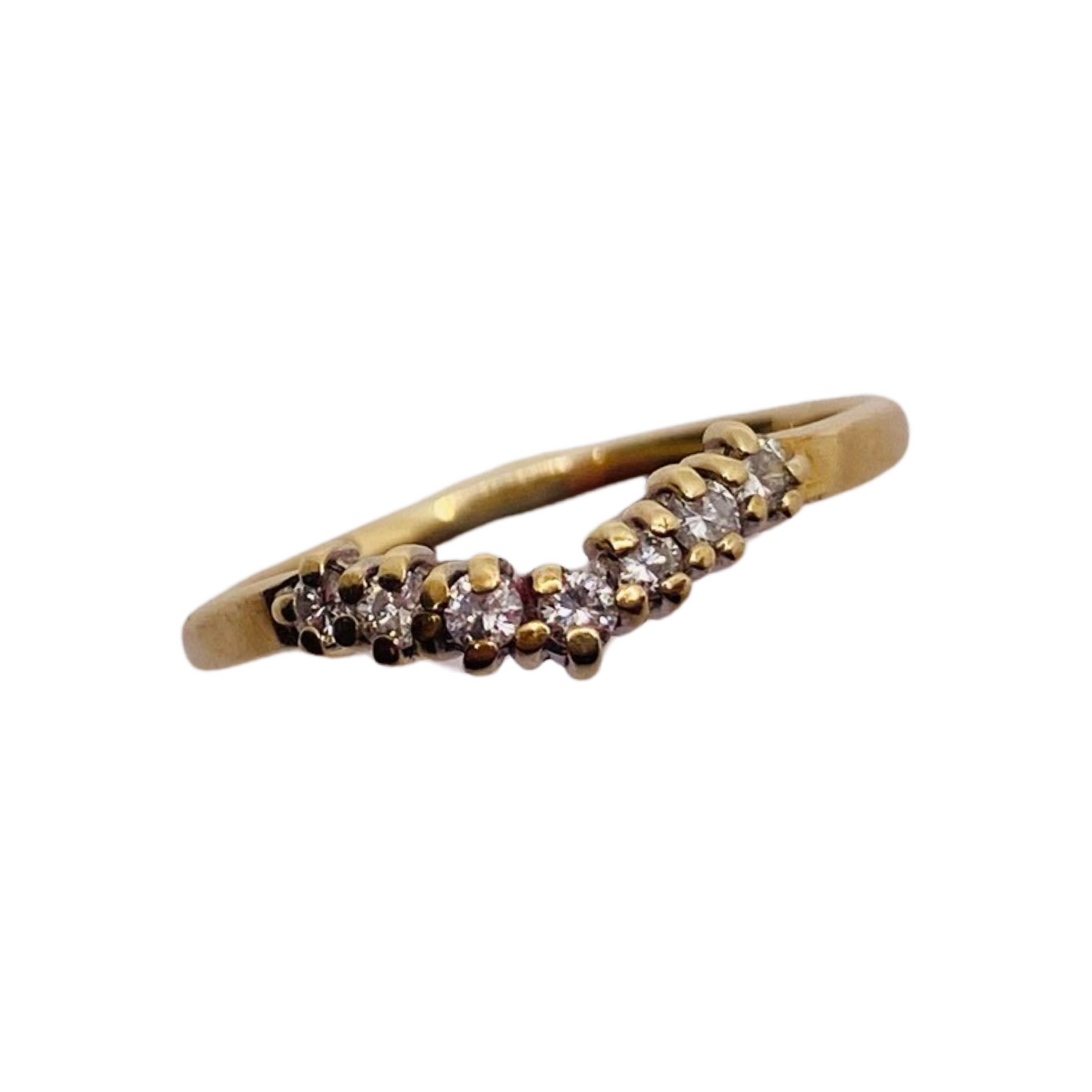 9ct Gold Diamond Wishbone Ring