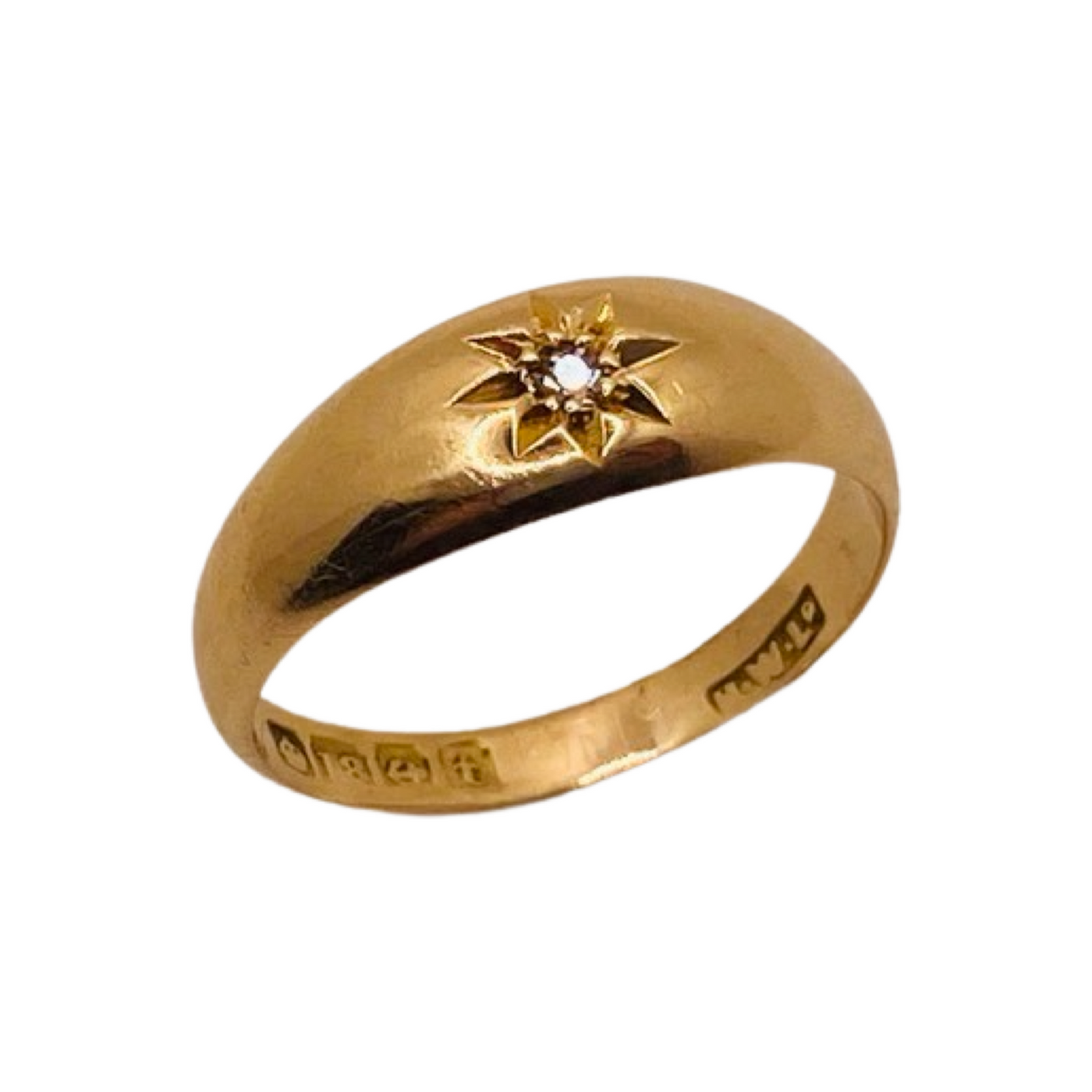 18ct Gold Diamond Starburst Antique Ring