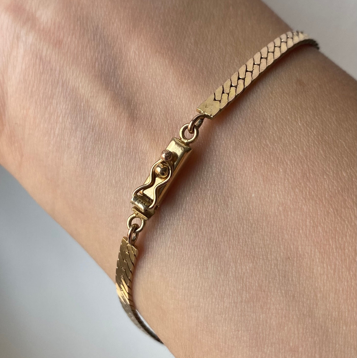 9ct Gold Ingot Herringbone Chain Bracelet