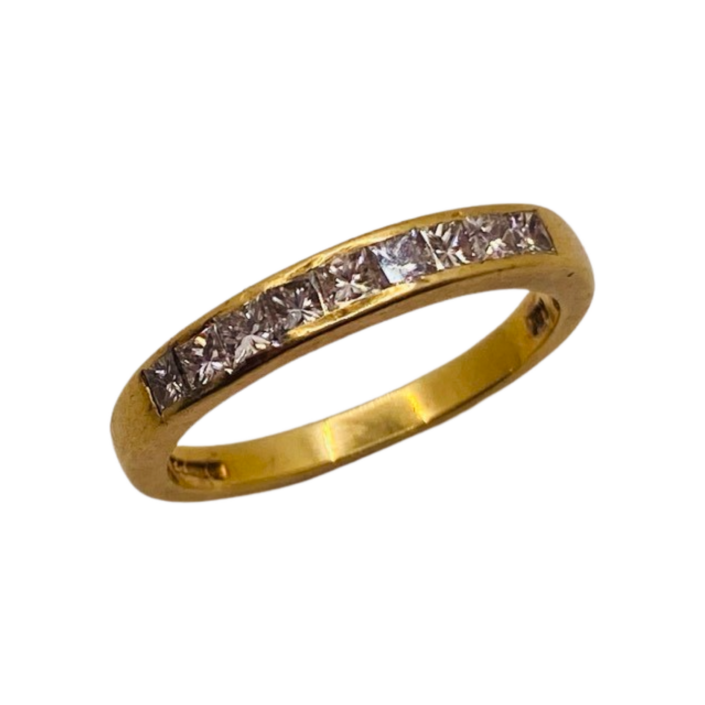 18ct Gold Princess Cut Diamond Band Ring