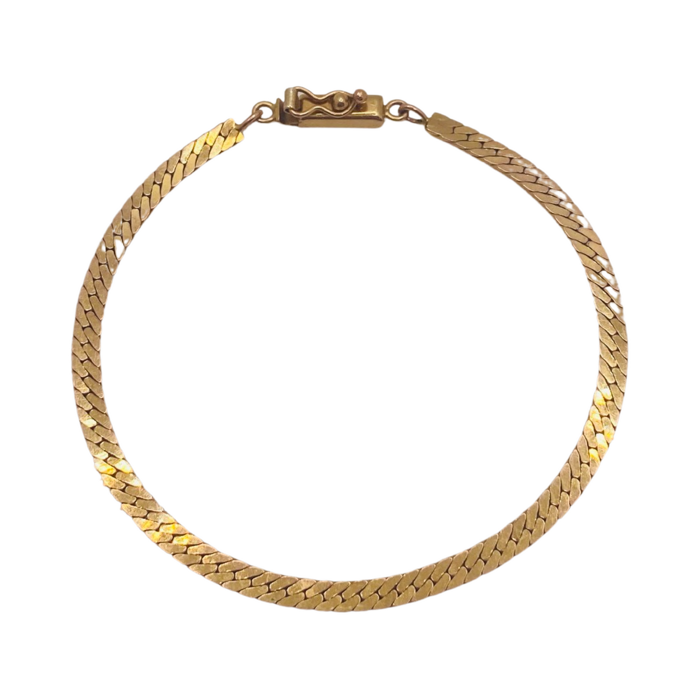 9ct Gold Ingot Herringbone Chain Bracelet