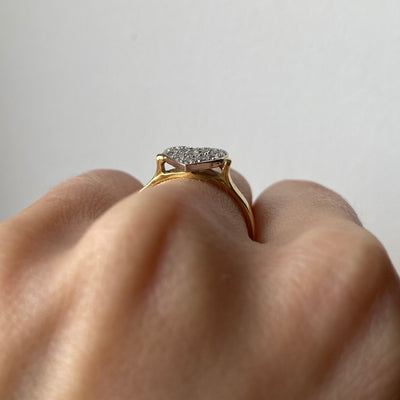 18ct Gold Platinum Diamond Heart Cluster Ring