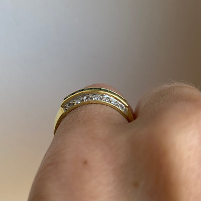 18ct Gold Princess Cut Emerald and Diamond Ring