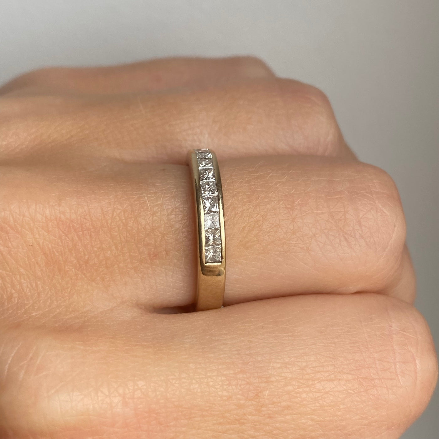 18ct Gold Princess Cut Diamond Half Eternity Ring