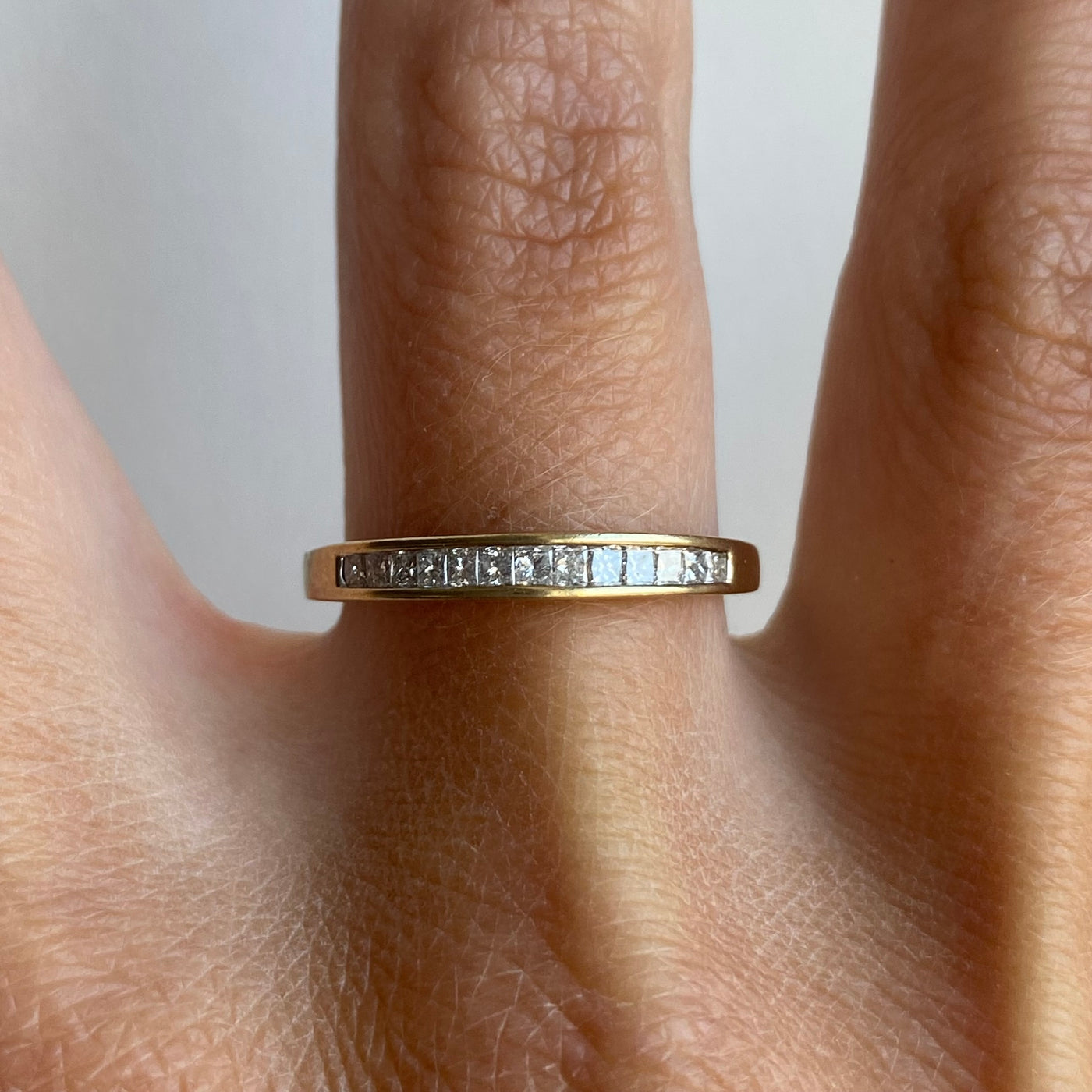 9ct Gold Princess Cut Diamond Half Eternity Ring