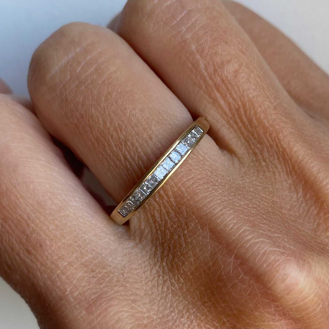 9ct Gold Princess Cut Diamond Half Eternity Ring