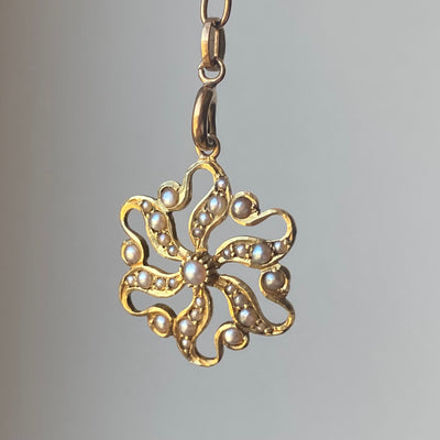15ct Gold Victorian Pearl Pendant