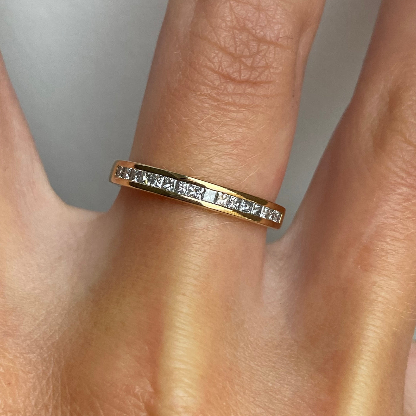 9ct Gold Princess Cut Diamond Half Eternity Ring