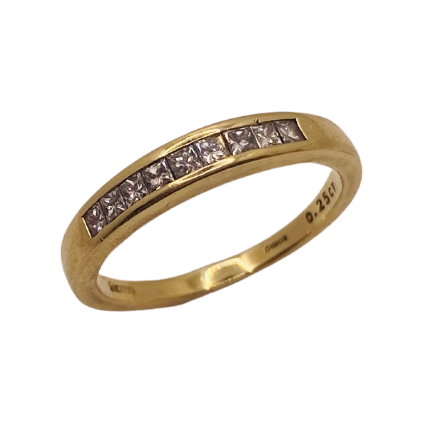 9ct Gold Princess Cut Diamond Band Ring