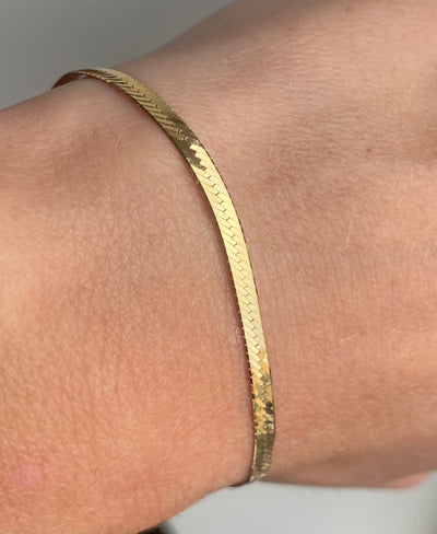 9ct Gold Slinky Herringbone Bracelet