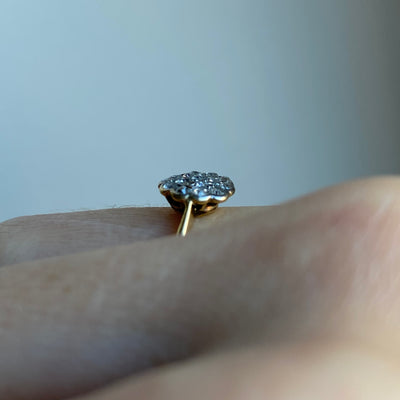 18ct Gold & Platinum Edwardian Cluster Scalloped Edge Cloud Ring