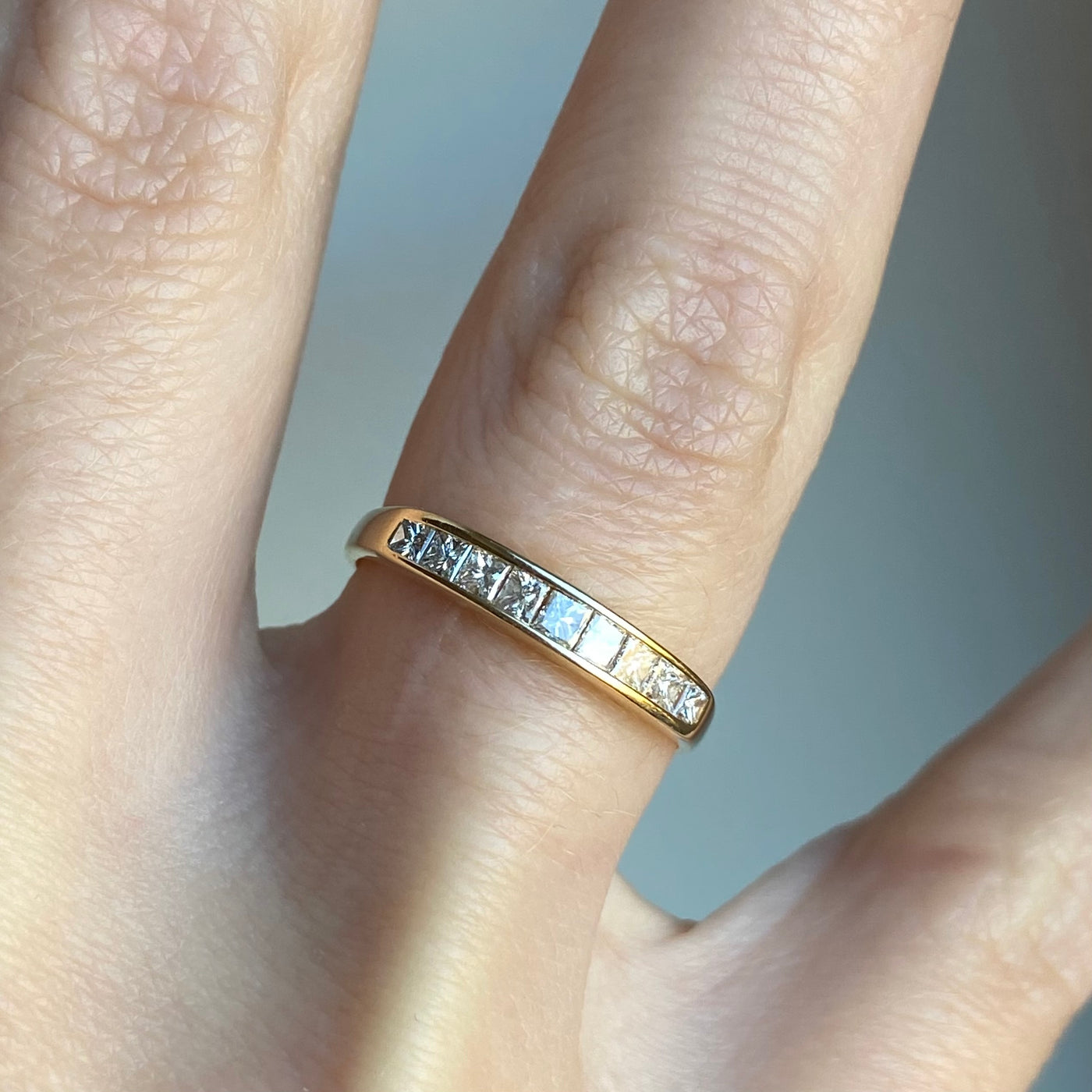 18ct Gold Princess Cut Diamond Half Eternity Ring