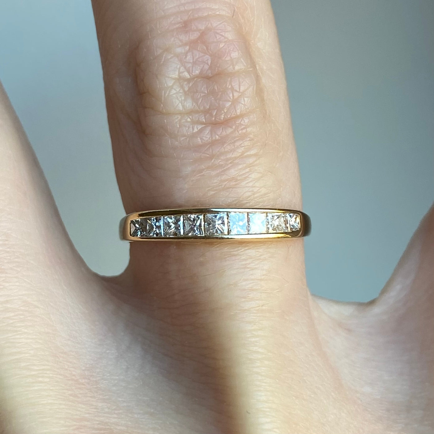 18ct Gold Princess Cut Diamond Half Eternity Ring