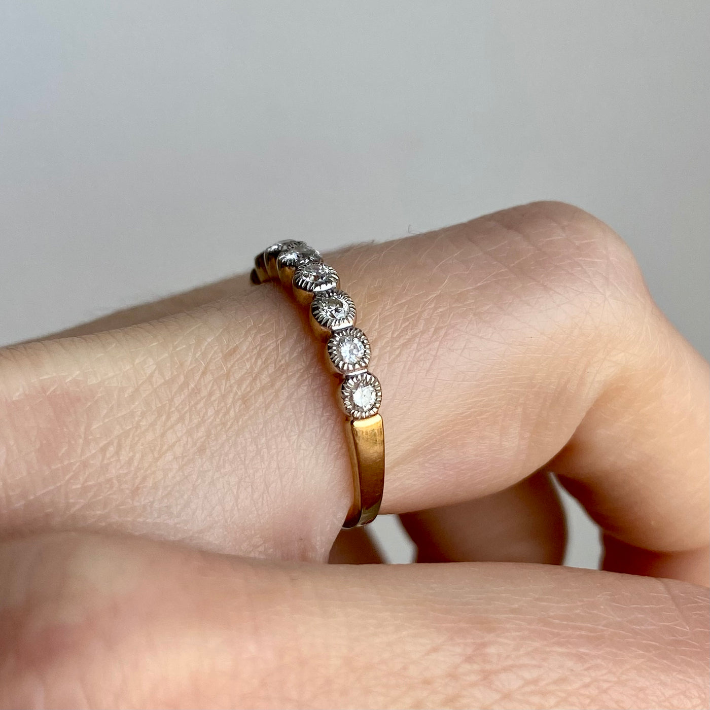 9ct Gold Ten Diamond Half Eternity Ring