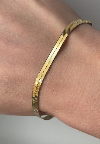 9ct Gold Herringbone Bracelet