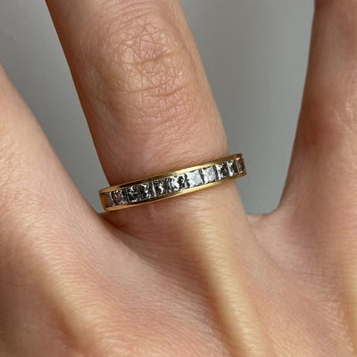 18ct Gold Princess Cut 0.50ct Diamond Half Eternity Ring