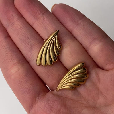 9ct Gold Fan Stud Earrings