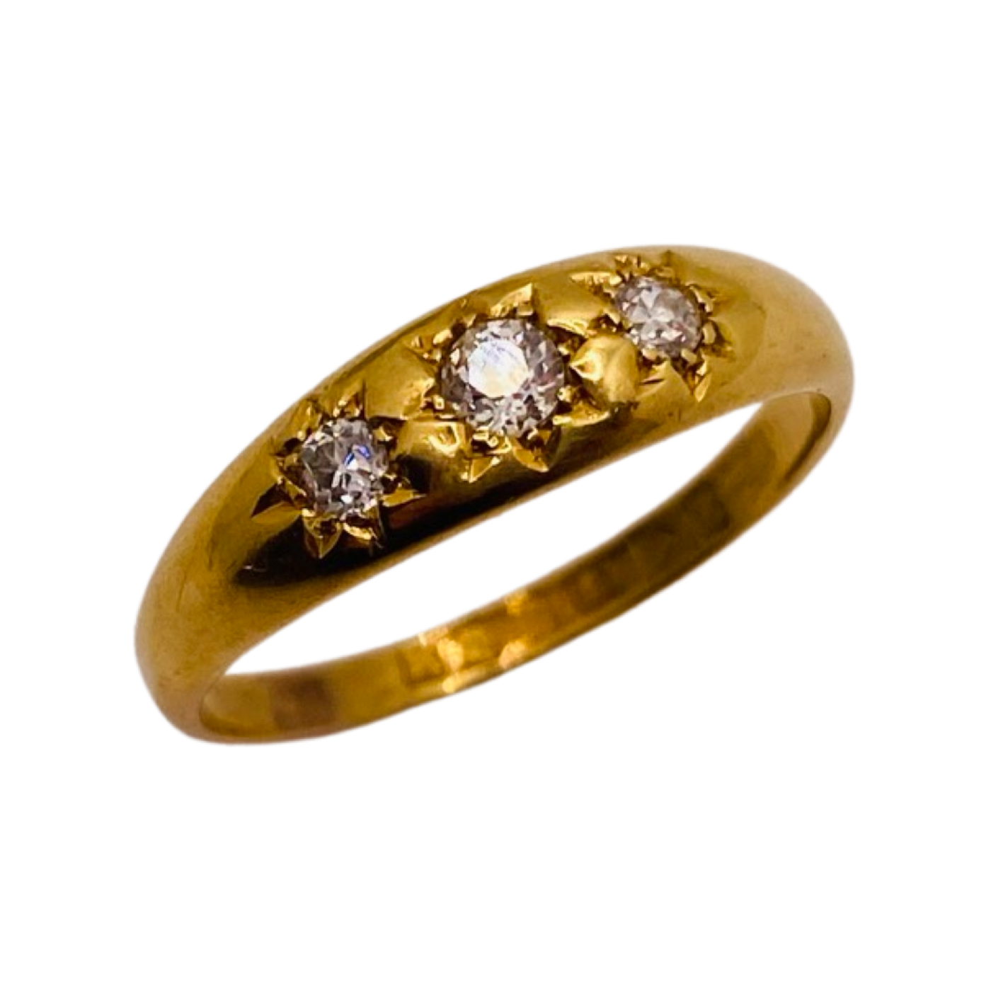 18ct Gold Diamond Starburst Chester Hallmark Ring