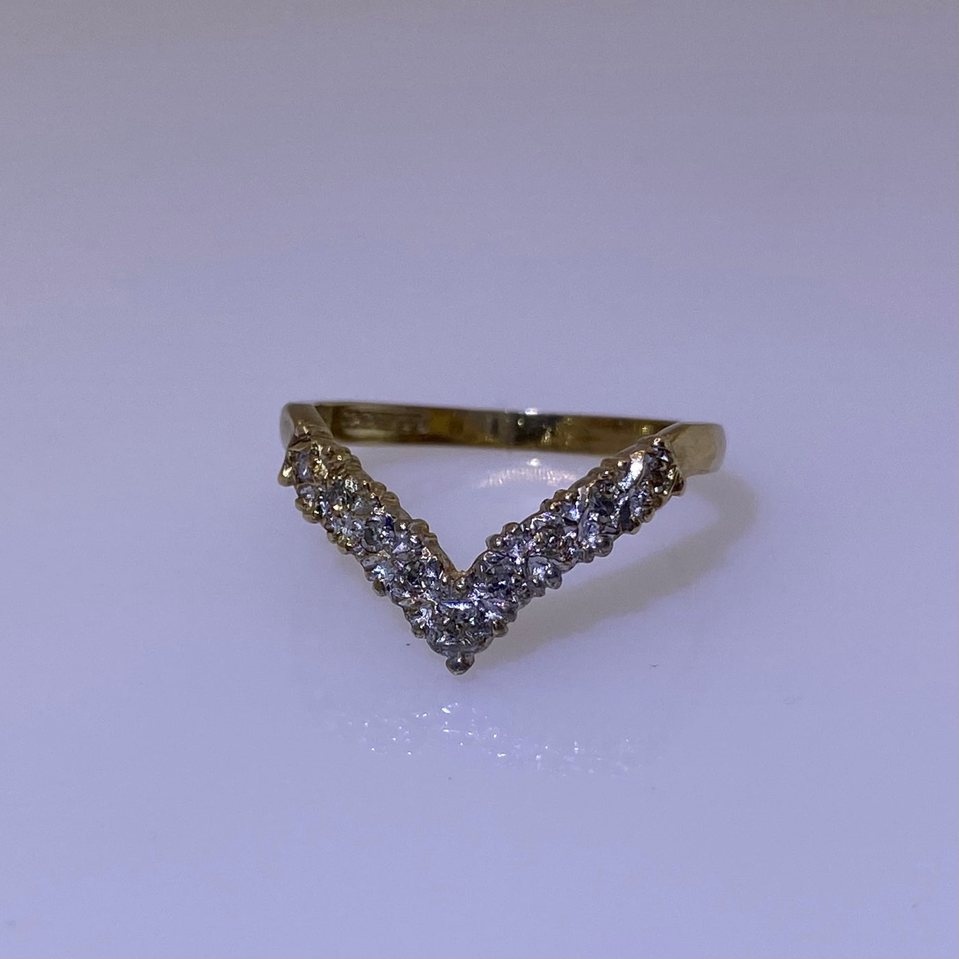 9ct Gold Diamond Wishbone Ring