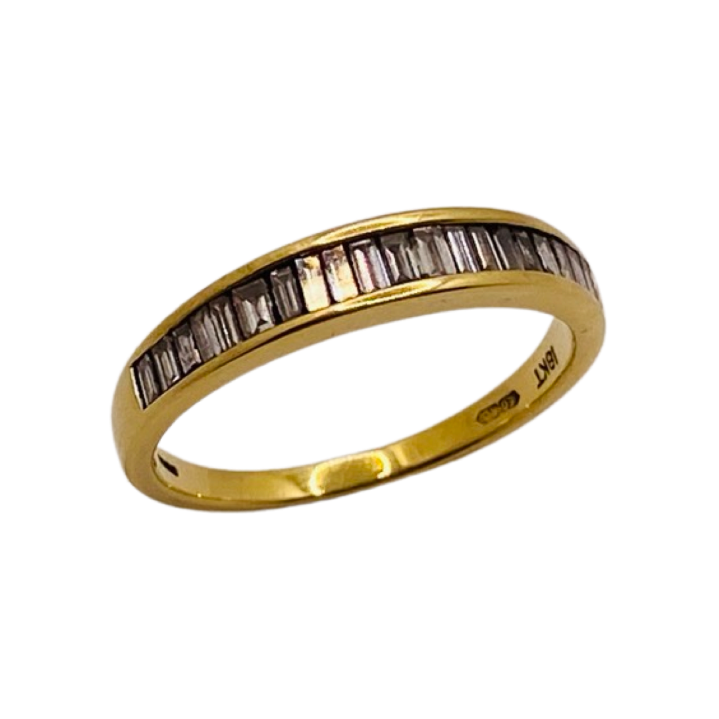 18ct Gold Baguette Cut Diamond Half Eternity Ring