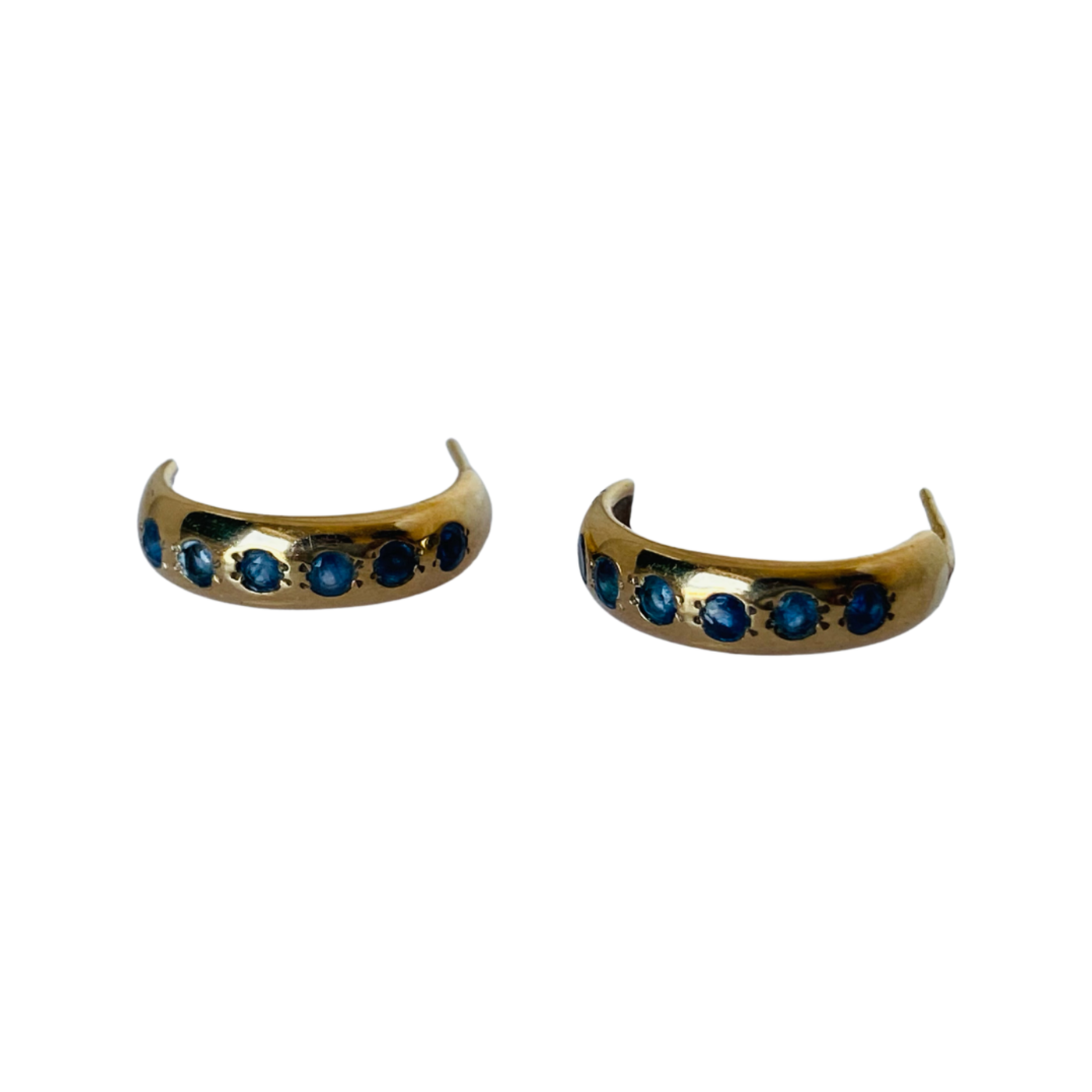 9ct Gold Sapphire Hoop Earrings