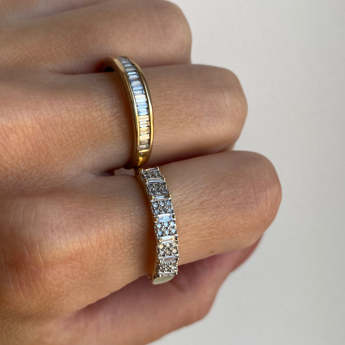 9ct Gold Multi Diamond Baguette Cut Ring