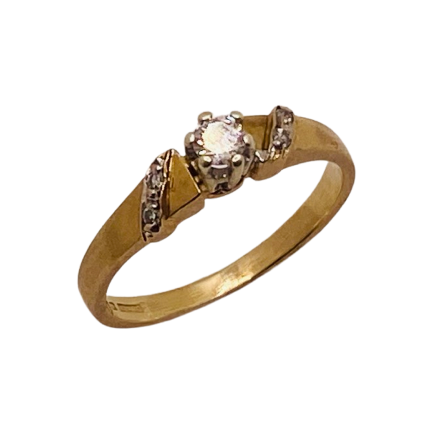 9ct Gold Diagonal Diamond Ring