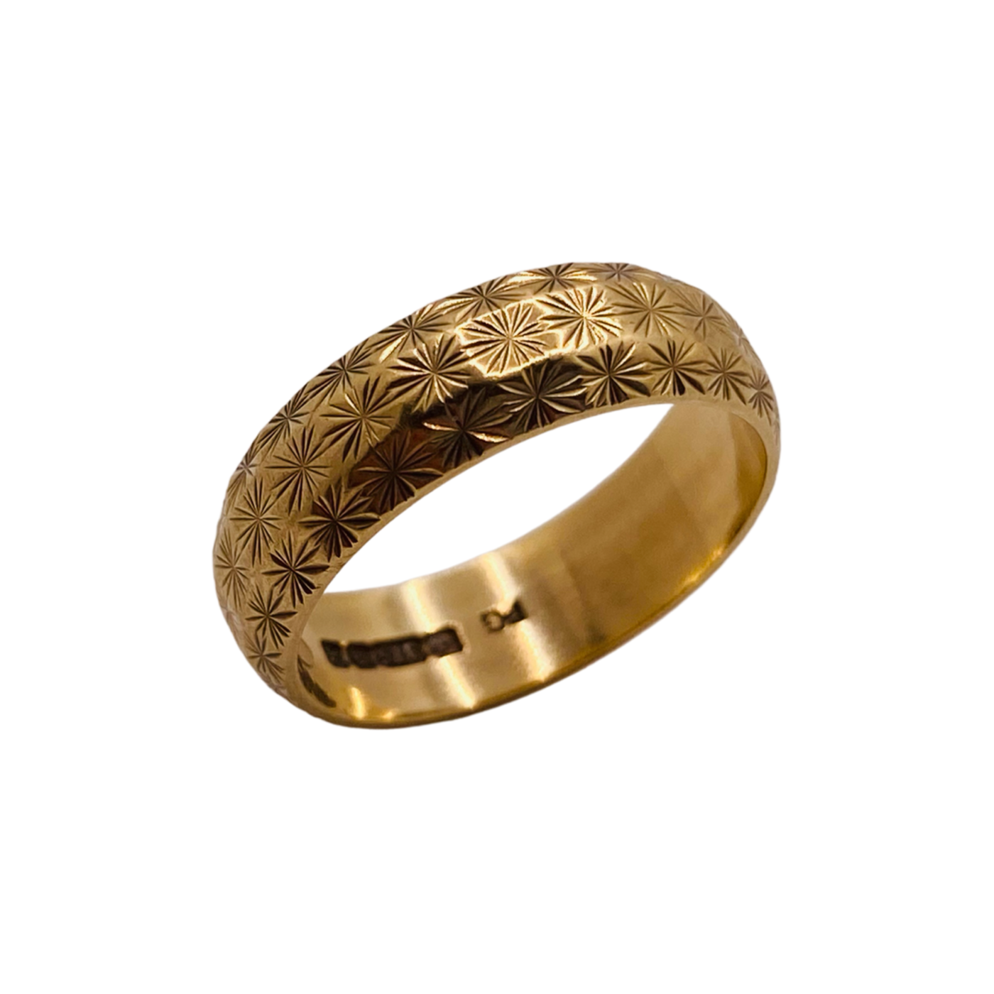 9ct Gold Starburst Chunky Band Ring