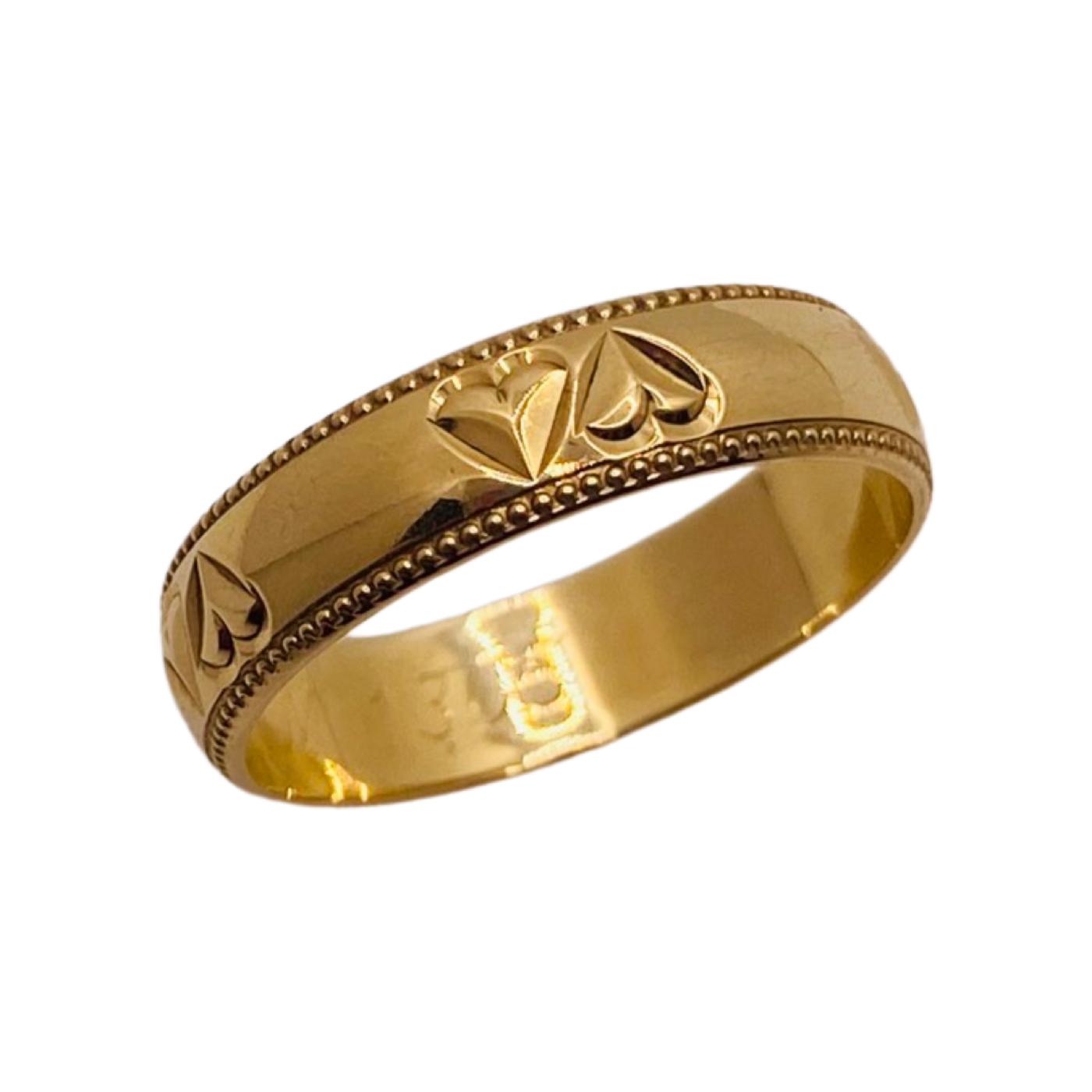 9ct Gold Paired Hearts Band Ring