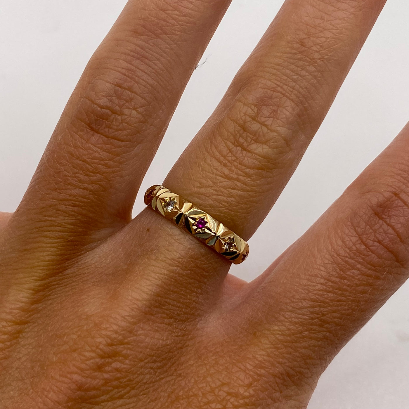 Ruby & Diamond 9ct Gold Eternity Ring