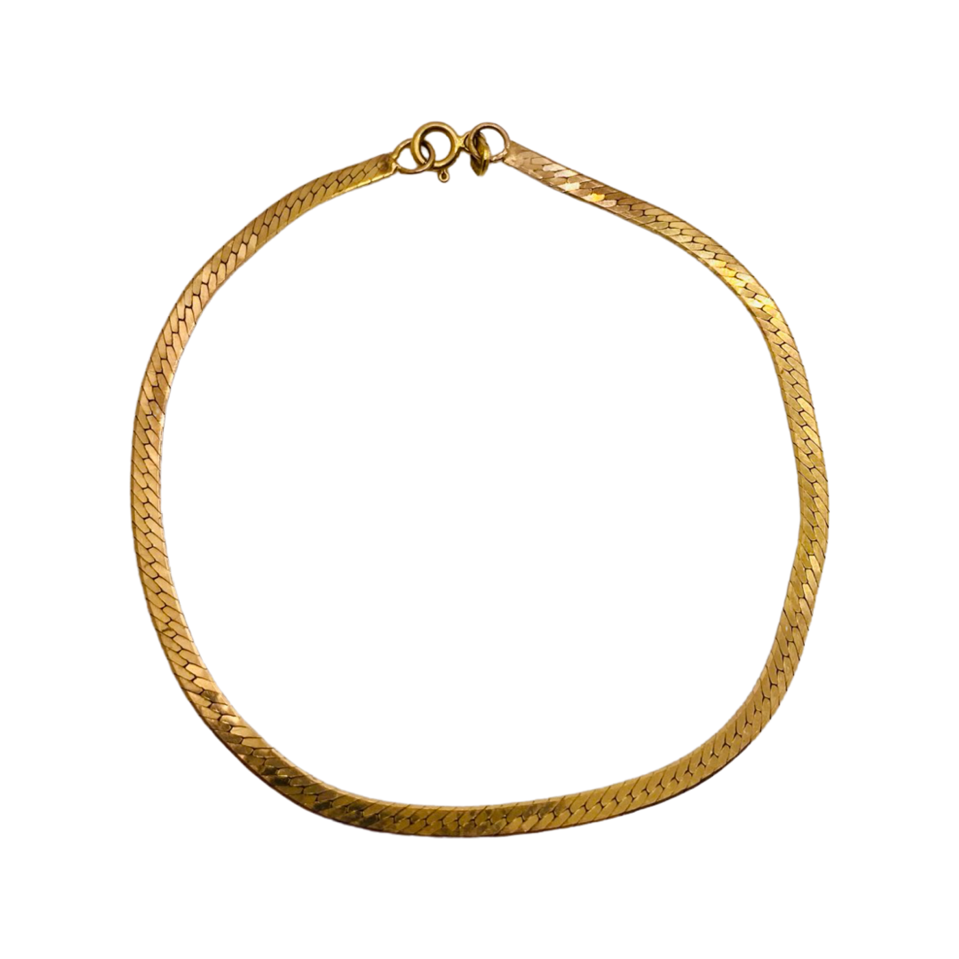 9ct Gold Shiny Herringbone Chain Bracelet