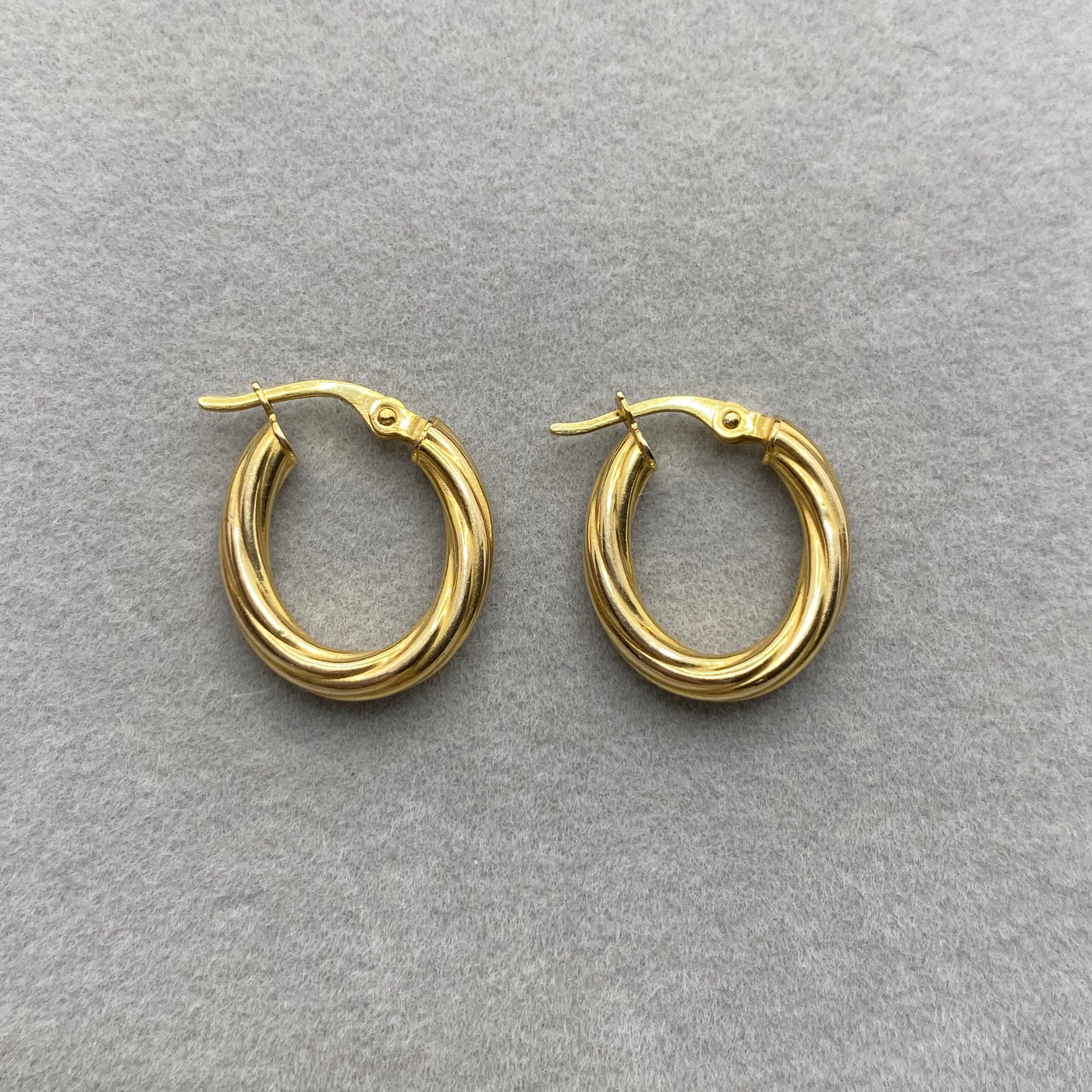 9ct Gold Twist Creole Hoop Earrings