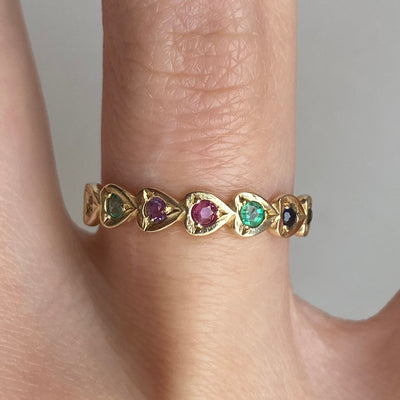 9ct Gold Vintage Hearts D.E.A.R.E.S.T Ring