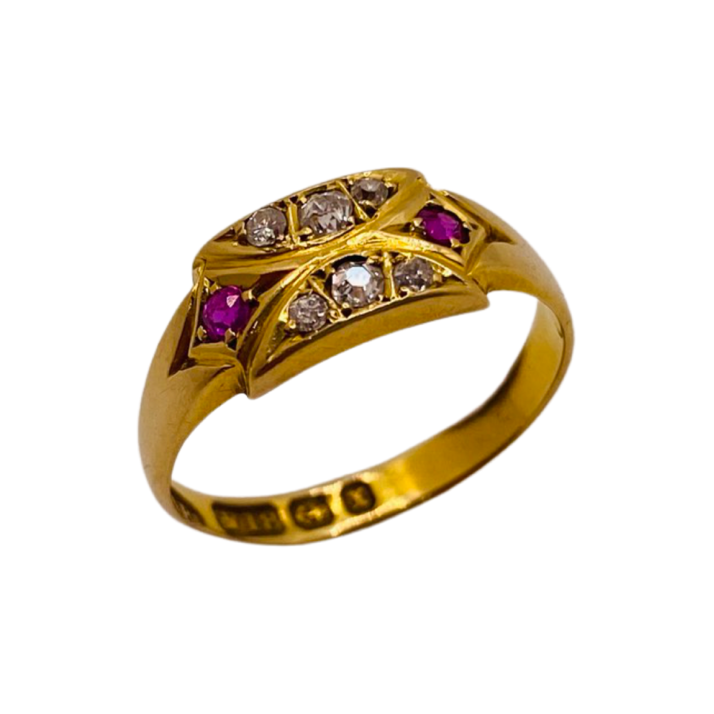 18ct Gold Antique Victorian Diamond and Ruby Ring