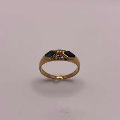 9ct Gold Sapphire Diamonds Ring