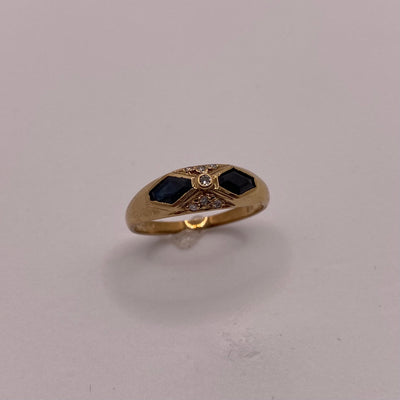 9ct Gold Sapphire Diamonds Ring