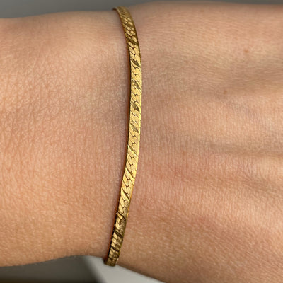 9ct Gold Italian Herringbone Diamond Cut Bracelet