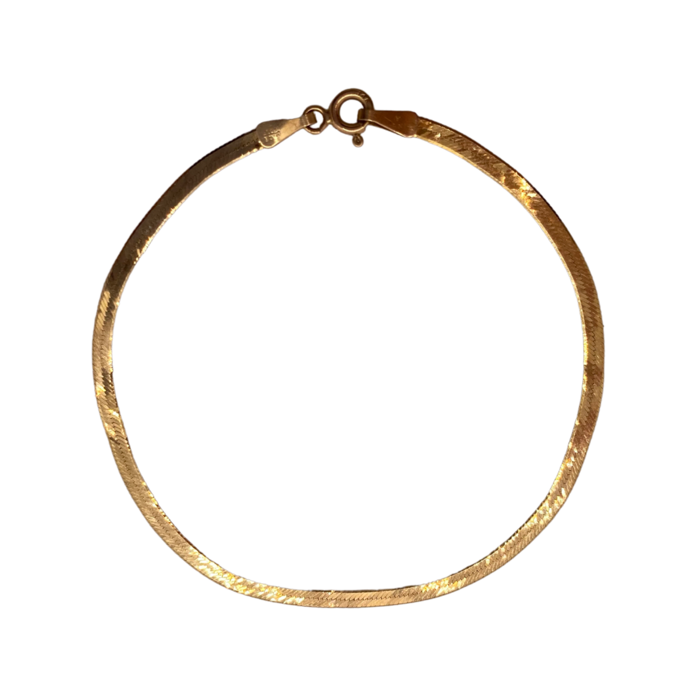 9ct Gold Flat Chain Herringbone Bracelet