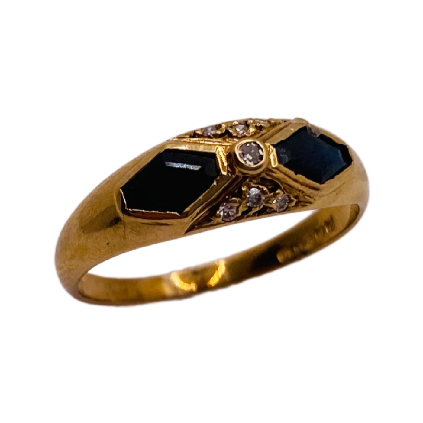 9ct Gold Sapphire Diamonds Ring